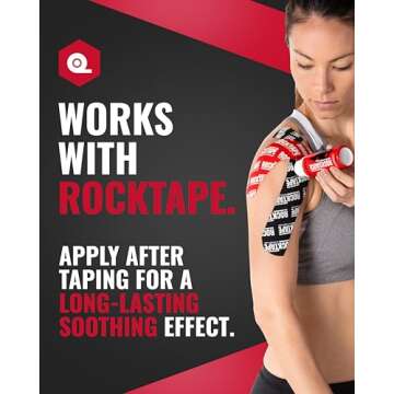 RockSauce Fire, 3 oz Roll-On - Easy to use Pain Relief Cream - Capsaicin & Menthol Formula Relieves Muscle & Joint Pain - Works w/ RockTape - No-Mess Applicator - Dye-Free, Won't Stain Clothes