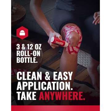 RockSauce Fire, 3 oz Roll-On - Easy to use Pain Relief Cream - Capsaicin & Menthol Formula Relieves Muscle & Joint Pain - Works w/ RockTape - No-Mess Applicator - Dye-Free, Won't Stain Clothes