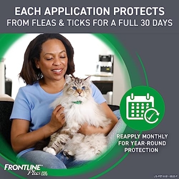 Frontline Plus Flea and Tick Treatment for Cats Over 1.5 lbs., 6 Treatments