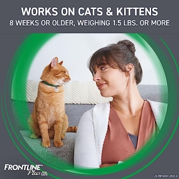 Frontline Plus Flea and Tick Treatment for Cats Over 1.5 lbs., 6 Treatments