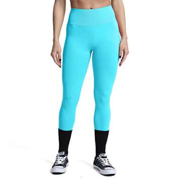Aoxjox Women's Scrunch Butt Lifting Seamless Leggings Booty High Waisted Workout Yoga Pants (Blue El...