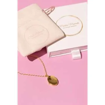 Modern Moments Gold Locket Necklace For Women - Oval Locket Pendant Necklace With Picture Inside - 16-18"