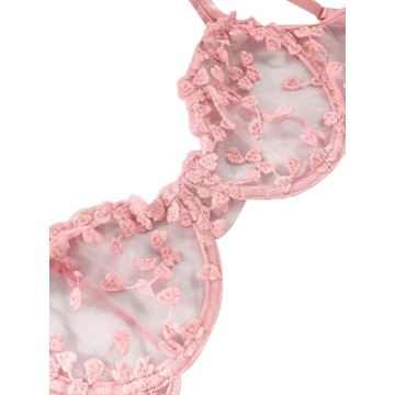 Lilosy Sexy Underwire Mesh Sheer Lingerie Set for Women