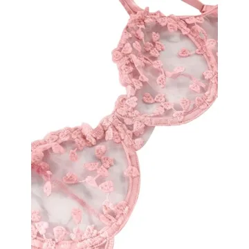 Lilosy Sexy Underwire Mesh Sheer Lingerie Set for Women