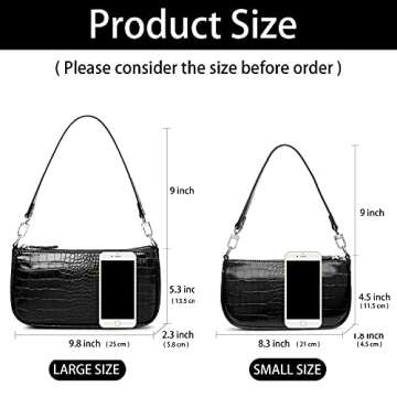 lapsting Women's Shoulder Bag Mini Purse for Women Y2k 90s Crossbody Clutch Small Purses Bags Black