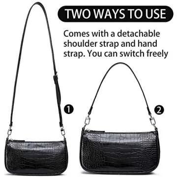 lapsting Women's Shoulder Bag Mini Purse for Women Y2k 90s Crossbody Clutch Small Purses Bags Black