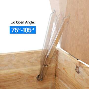 Douper 200N Gas Struts Heavy Duty Soft Close Lid Support Hinges Automatic Slow Lowering Safety Pneumatic Lid Lifters Gas Springs Pack of 2