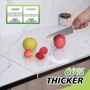 LPZXH Large Acrylic Cutting Board with Non-Slip Lip