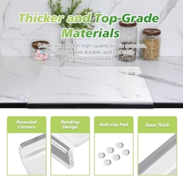 LPZXH Large Acrylic Cutting Board with Non-Slip Lip