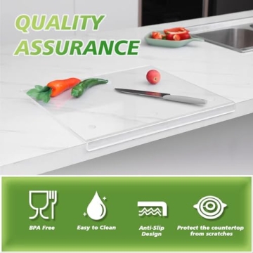 LPZXH Large Acrylic Cutting Board with Non-Slip Lip