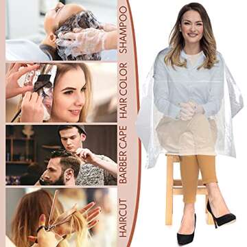 Haircut Capes Disposable Capes Hair Salon Sanitary Barber Capes for Haircutting, Trimming, Shaving, Perming, Coloring, Dying Accessories Supplies - Lightweight, Waterproof, Tear-Resistant (30 pk)