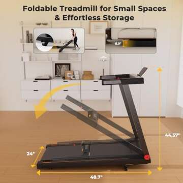 DeerRun 3 in 1 Folding Treadmill for Home and Office