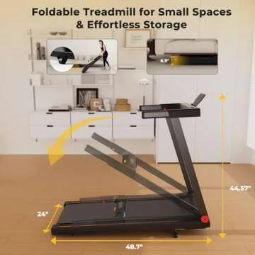 DeerRun 3 in 1 Folding Treadmill for Home and Office