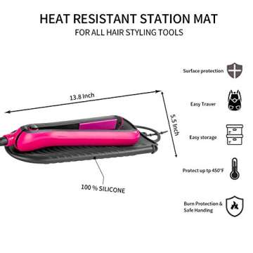 ZAXOP Silicone Heat Resistant Holder Mat for Hair Tools