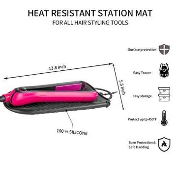 ZAXOP Silicone Heat Resistant Holder Mat for Hair Tools