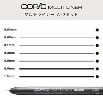 Copic Markers MLA2 Multiliner Inking Pen, Set A-2,Black