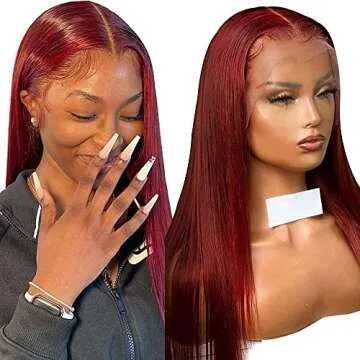 Burgundy Wine Red Lace Front Wig 24inch Quality Hair