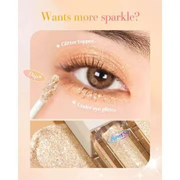 AMTS Webtoon True Beauty - 02 Some Sweet Glitter | Liquid Pink Gold Chunky Glitter Eyeshadow | Highlighter, K-Drama Korean Makeup, Highly Pigmented, Long Lasting Shimmer (Some Sweet)