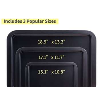 Amazqi Nonstick Baking Sheet Set - Heavy Duty 3 Pieces