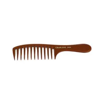 CHARLENE Premium Handmade Detangling Comb #2464 - Smooth, Heat Resistant, Chemical Resistant - Light...