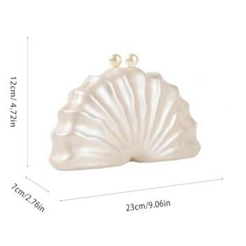 GBWYI Women Acrylic Shell Shaped Clutch Luxury Marble Acrylic Evening Handbag Unique Chain Shoulder ...