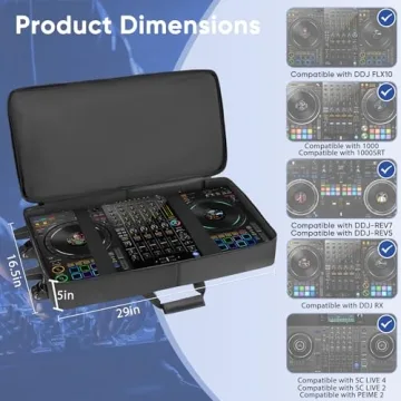 Padded DJ Controller Case with Wheels for Easy Transport