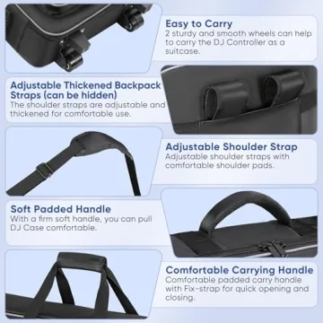 Padded DJ Controller Case with Wheels for Easy Transport