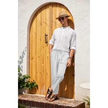 COOFANDY Men’s Linen Pants - Lightweight Casual Trousers for Beach and Everyday Wear