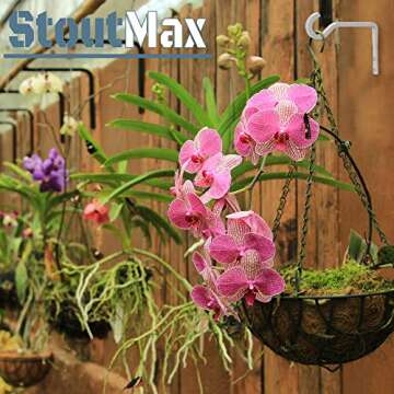 StoutMax 6 inch Decorative Iron Wall Hooks for Plants
