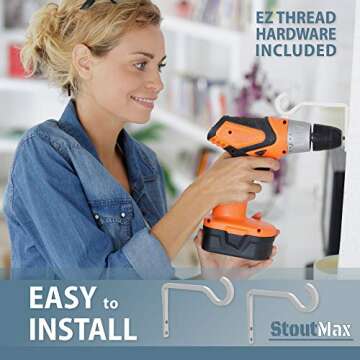 StoutMax 6 inch Decorative Iron Wall Hooks for Plants