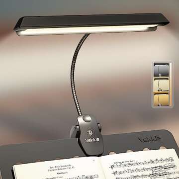 Vekkia Rechargeable Music Stand Light - Clip - on for Musicians' Piano, 9 - Level Dimmable, Portable...