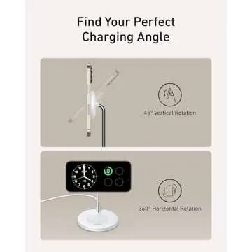 Anker MagSafe Compatible MagGo Charger Stand, iPhone 16 Wireless Charger, 2-in-1 Charging Station, Qi2 Certified 15W Wireless Charger Stand, for iPhone 16/15/14/13/12, AirPods Pro (No Wall Charger)