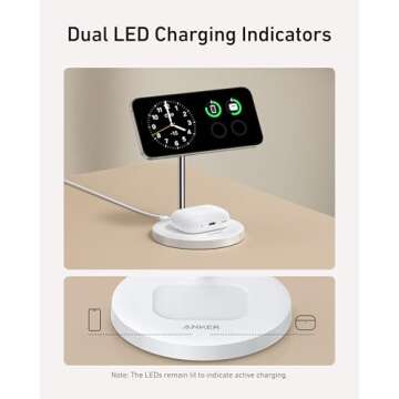 Anker MagSafe Compatible MagGo Charger Stand, iPhone 16 Wireless Charger, 2-in-1 Charging Station, Qi2 Certified 15W Wireless Charger Stand, for iPhone 16/15/14/13/12, AirPods Pro (No Wall Charger)