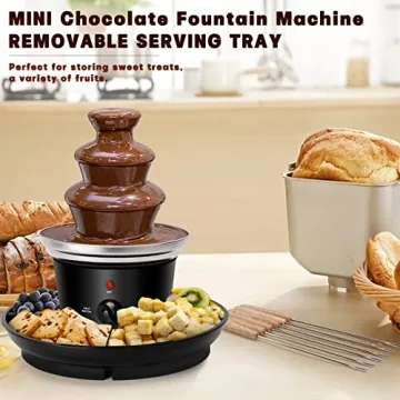Mini Chocolate Fondue Fountain with Serving Tray for Parties