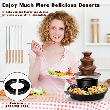 Mini Chocolate Fondue Fountain with Serving Tray for Parties