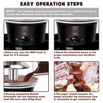 Mini Chocolate Fondue Fountain with Serving Tray for Parties