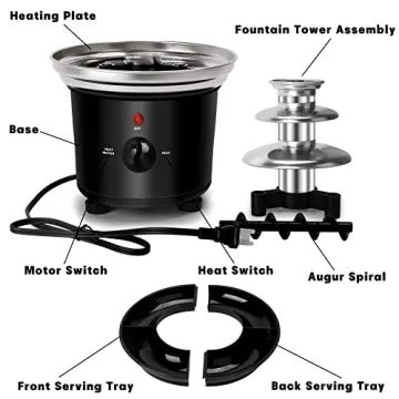 Mini Chocolate Fondue Fountain with Serving Tray for Parties