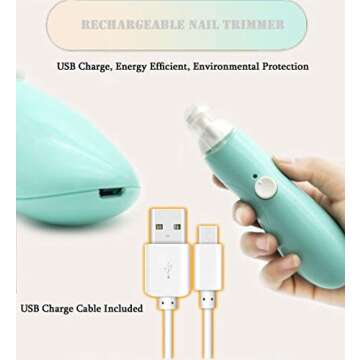 Rechargeable Baby Nail File, Fansidi Electric Baby Nail Trimmer for Newborn Infant or Toddler Toenai...