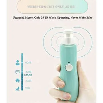 Rechargeable Baby Nail File, Fansidi Electric Baby Nail Trimmer for Newborn Infant or Toddler Toenail and Fingernail - Girls and Boys Accessory - Extra Replacement Pads Included (Blue)