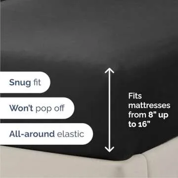 Queen Size 4 Piece Sheet Set - Comfy Breathable & Cooling Bed Sheets Set - Hotel Luxury Bedding for Women, Men, Kids & Teens - Deep Pockets, Easy Secure Fit, Soft and Wrinkle Free - Oeko-Tex - Black