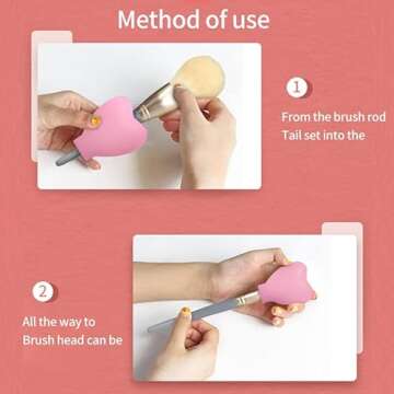Reusable Silicone Makeup Brush Covers - 3pcs Pink