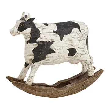 Deco 79 Polystone Cow Sculpture for Cozy Home Decor