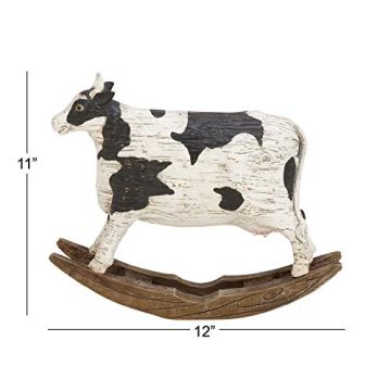 Deco 79 Polystone Cow Sculpture for Cozy Home Decor