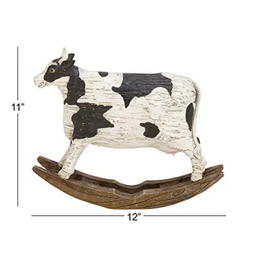 Deco 79 Polystone Cow Sculpture for Cozy Home Decor