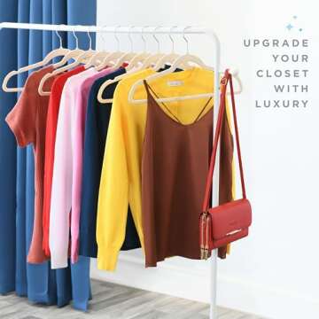 Home-it Premium Velvet Heavy duty-50 Pack - Non Slip Ivory Suit Clothes Hanger - Hook Swivel 360 - U...