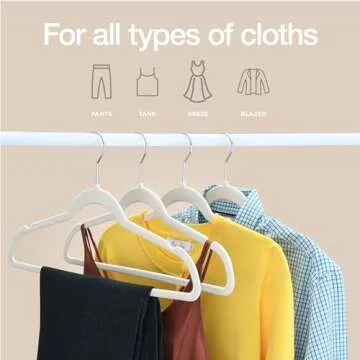 Home-it Premium Velvet Heavy duty-50 Pack - Non Slip Ivory Suit Clothes Hanger - Hook Swivel 360 - Ultra Thin