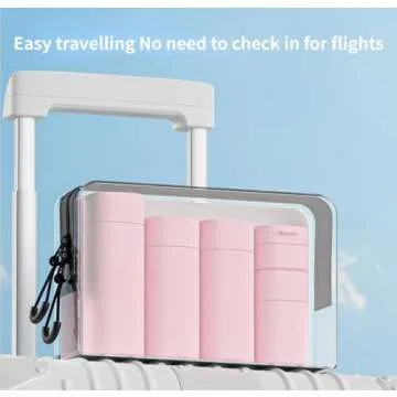 Zursuny Travel Set - TSA Approved Leak Proof Toiletry Bottles - Pink