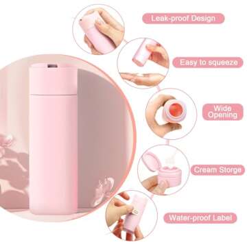 Zursuny 5pc Travel Bottles - Leak Proof Toiletries Set