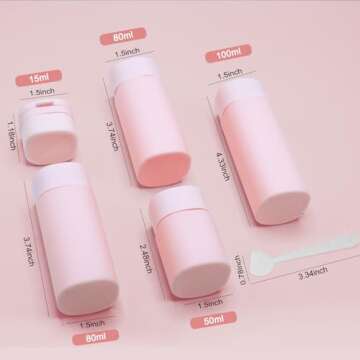 Zursuny 5pc Travel Bottles - Leak Proof Toiletries Set