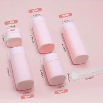 Zursuny 5pc Travel Bottles - Leak Proof Toiletries Set